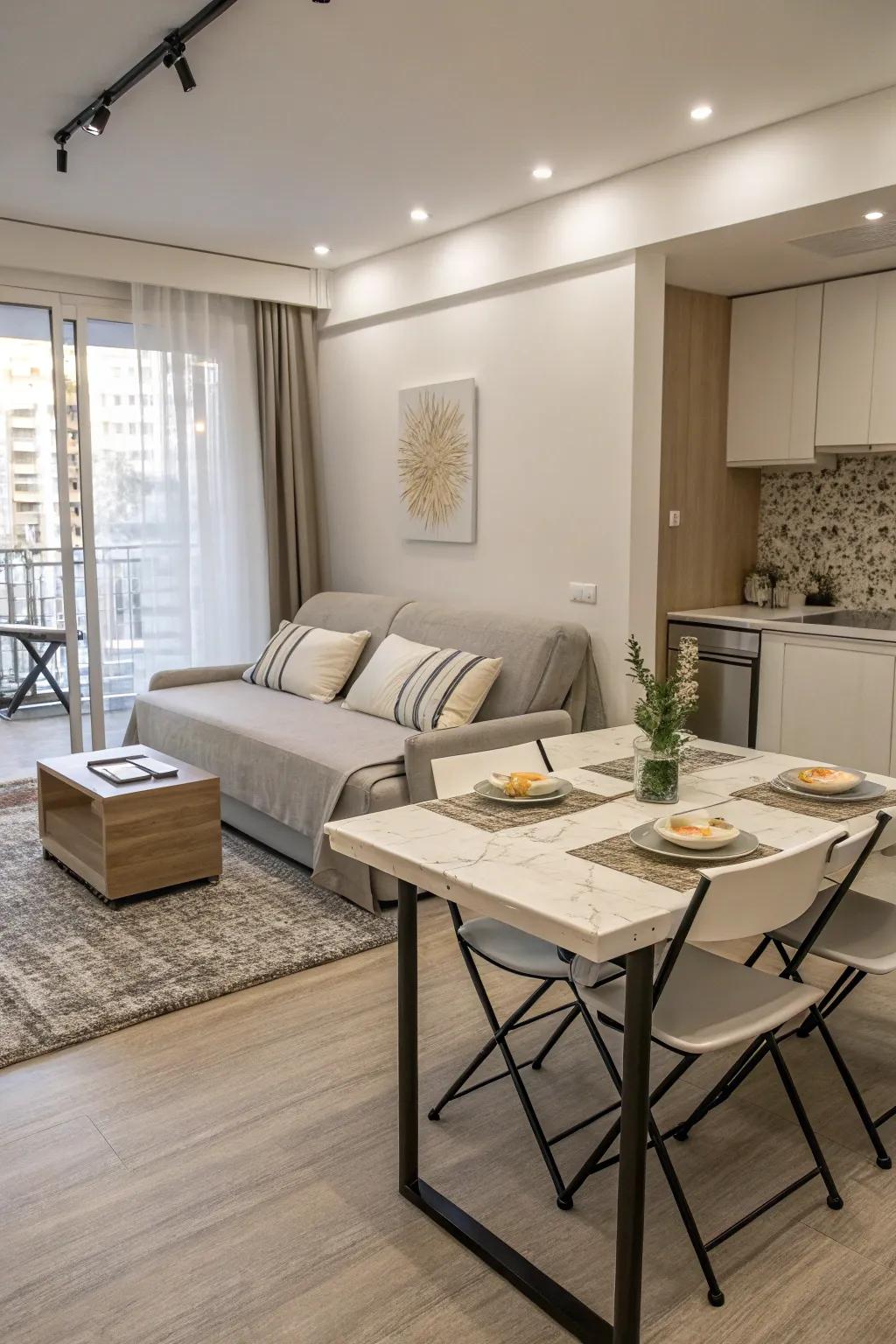 Multi-functional furniture enhances practicality in tight apartments.