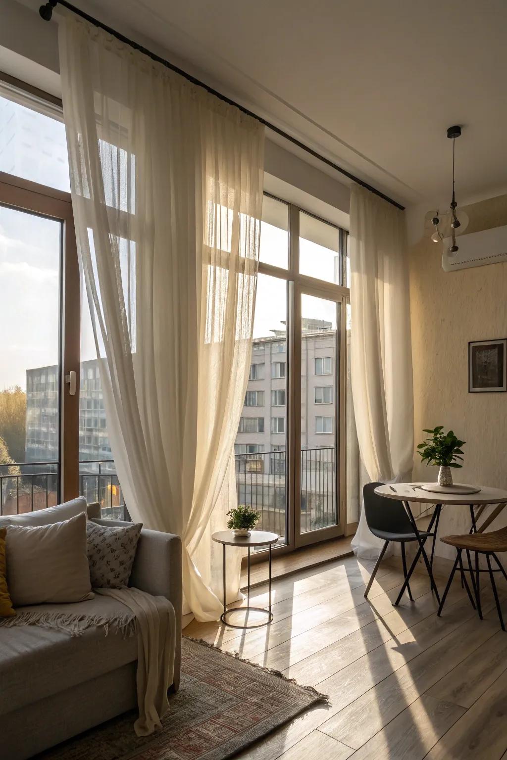 Natural light enlarges and refreshes compact living areas.