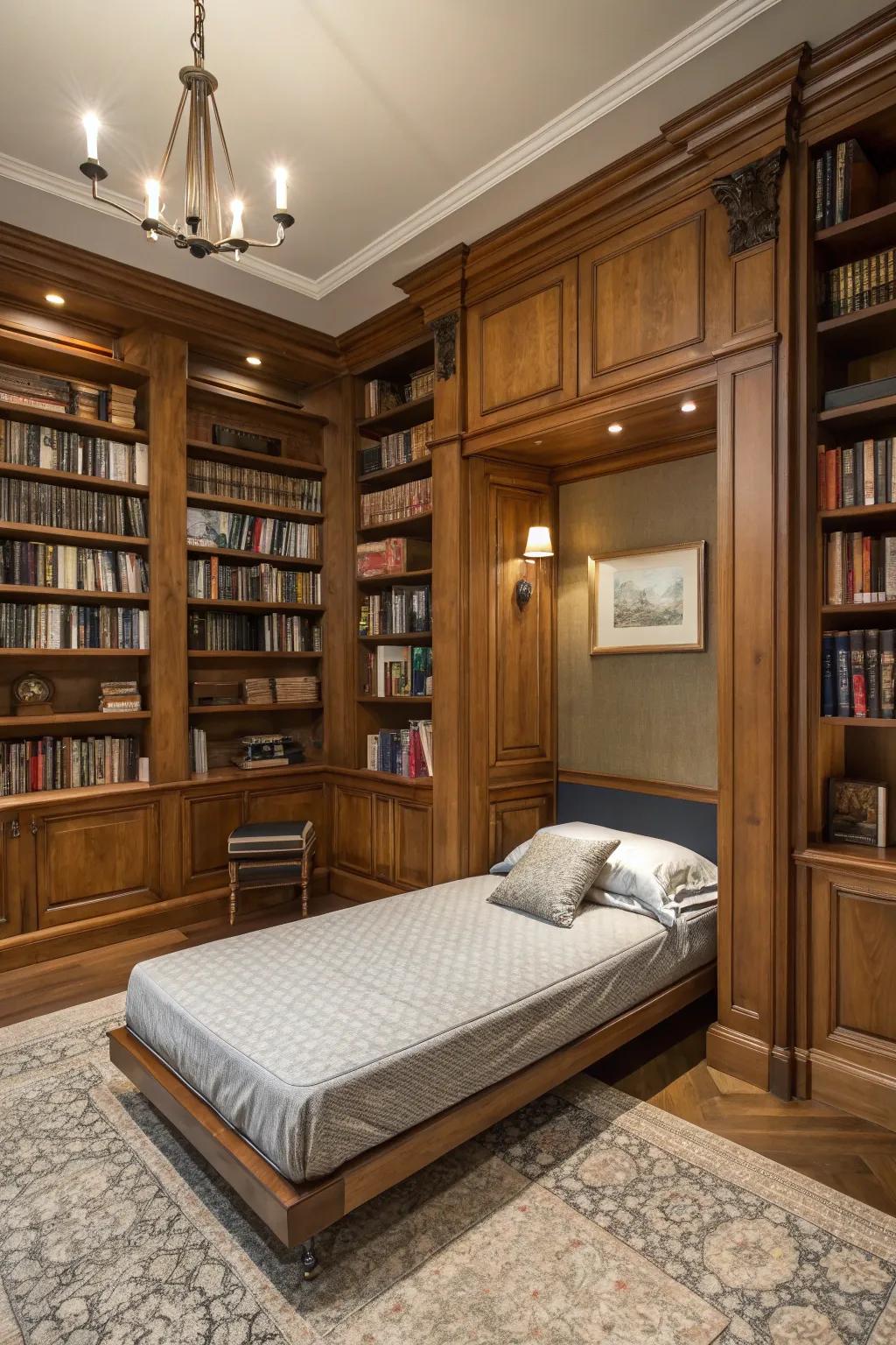 Bookshelf beds offer a snug retreat perfect for lovers of books.