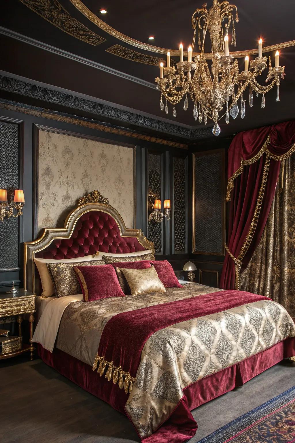 A variety of layered fabrics and textures