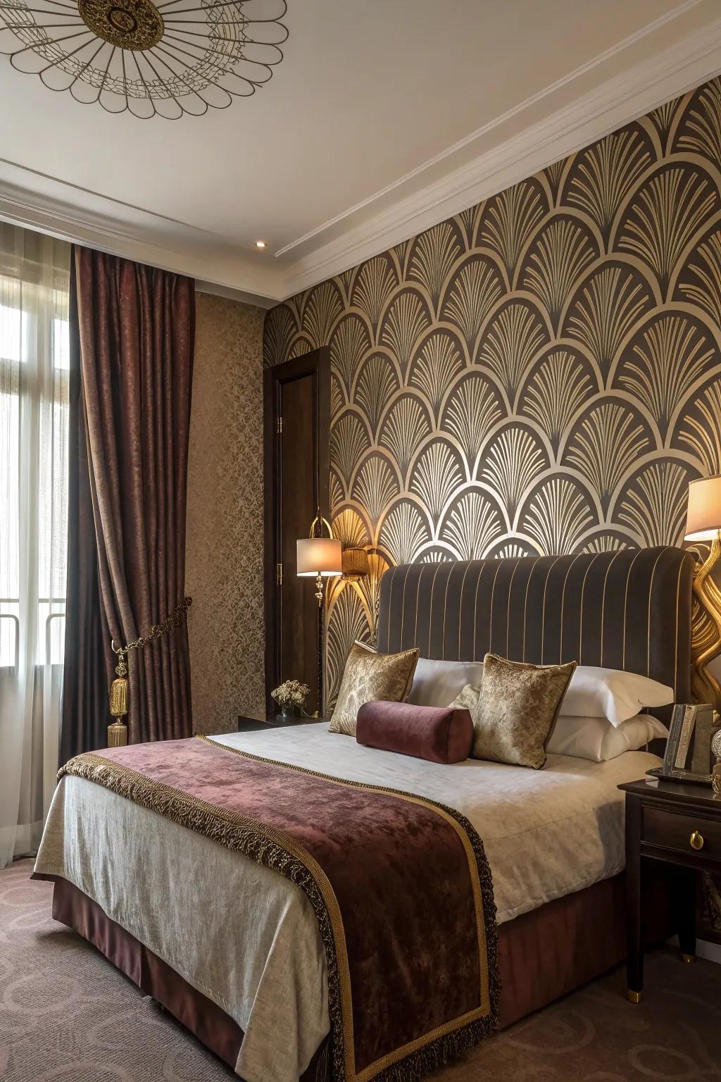 Art Deco patterns in bedroom design