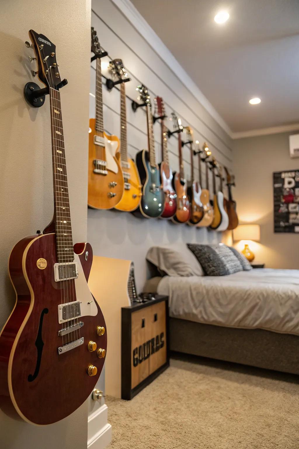 Incorporating hobbies into decor adds a personal touch.
