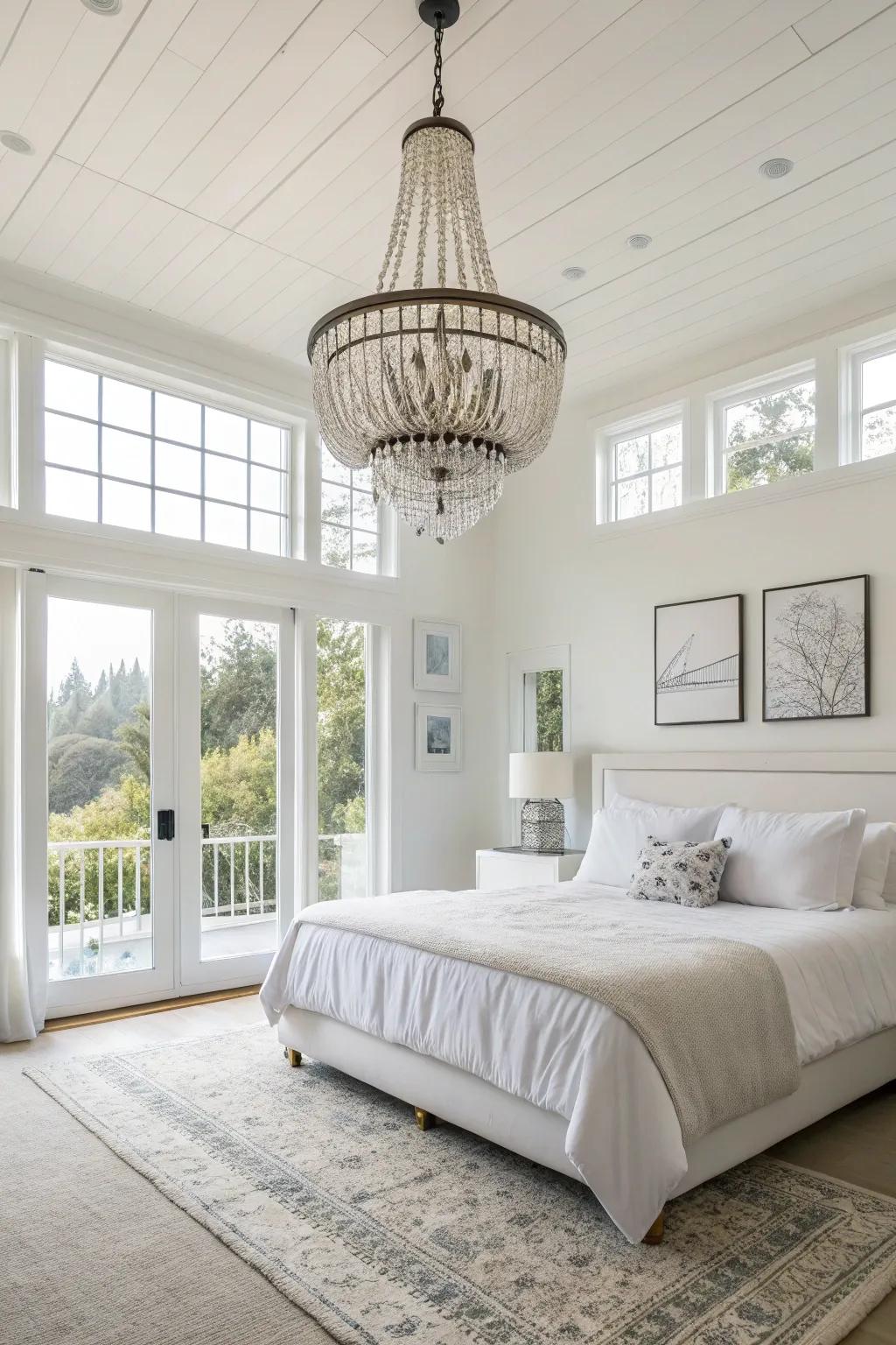 An eye-catching chandelier adds character and depth.