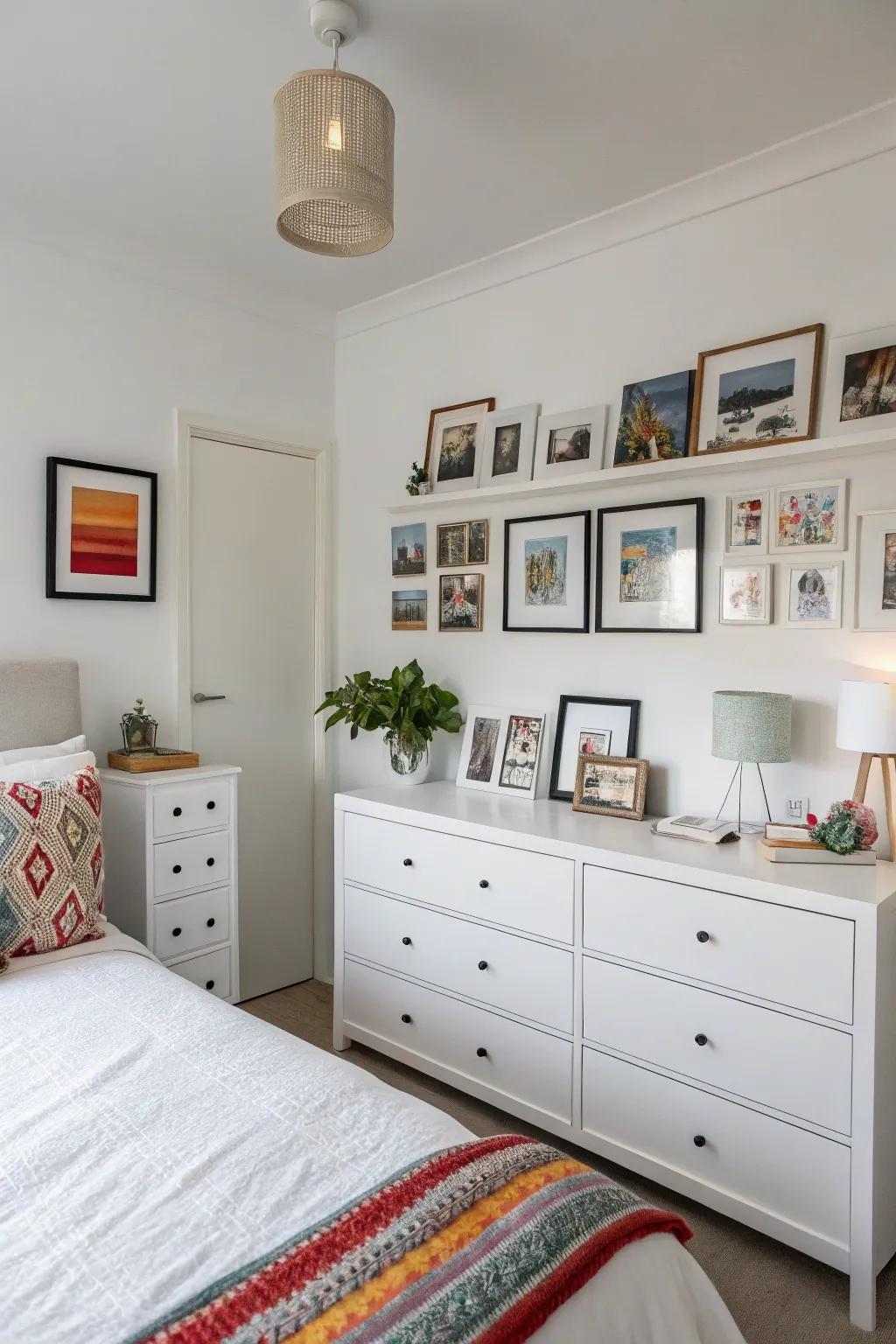 Personal items add warmth and uniqueness.