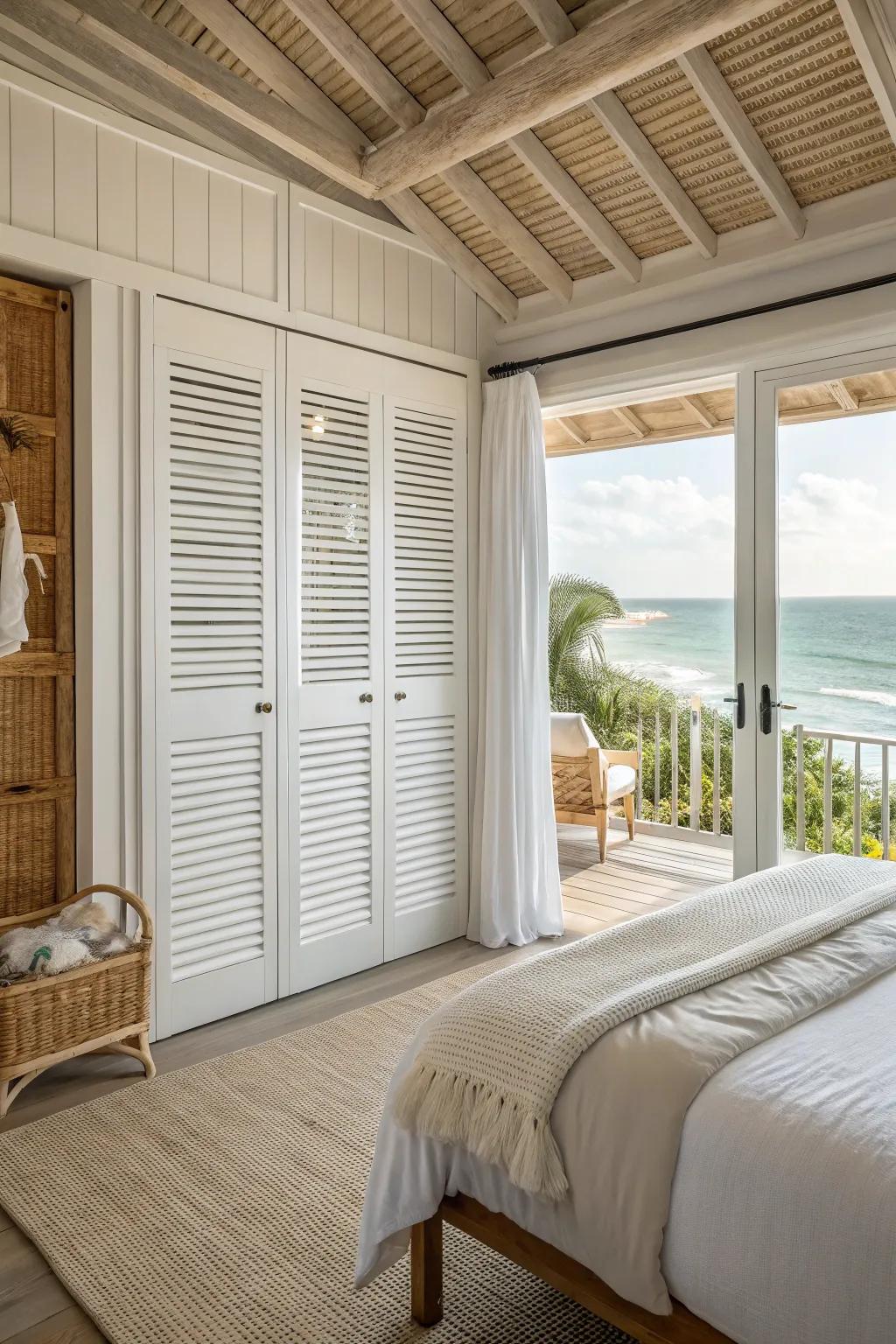 Louvered doors combine elegance with functionality.