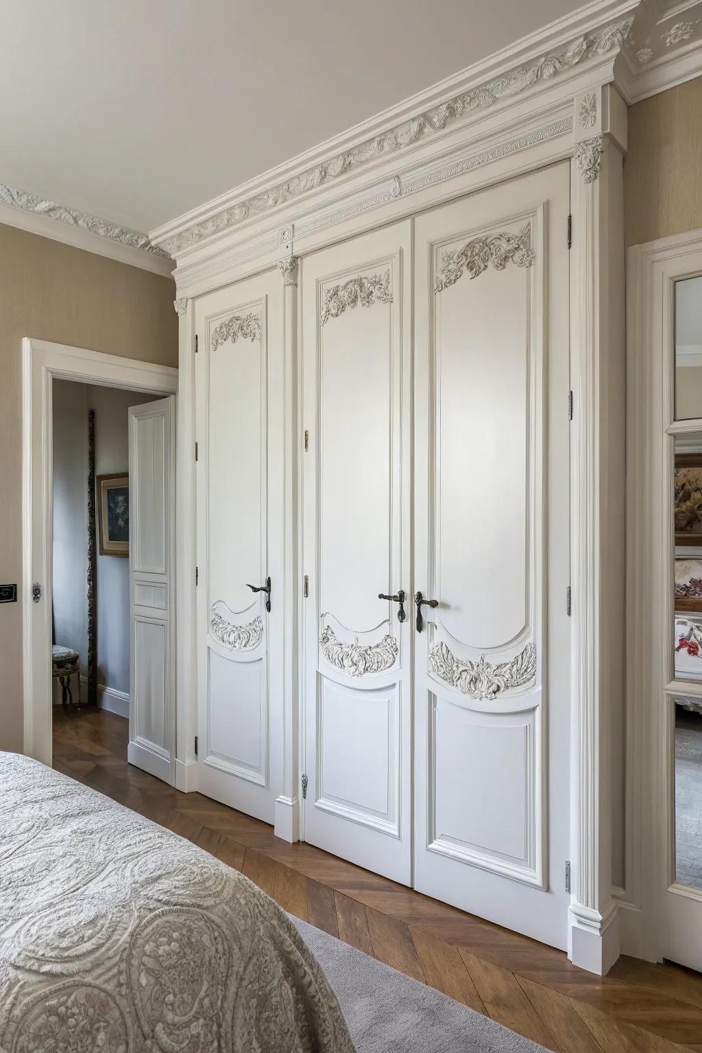 French doors bring classic elegance to any bedroom.