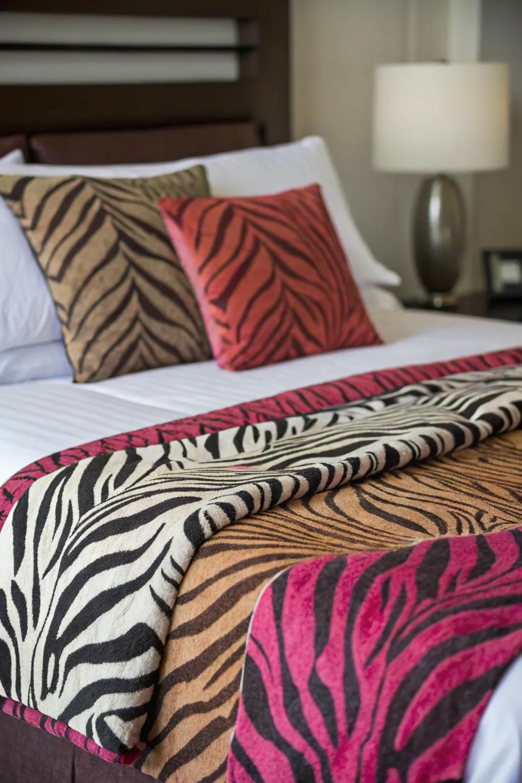 Plush bedding with bold patterns brings a playful vibe to your room.