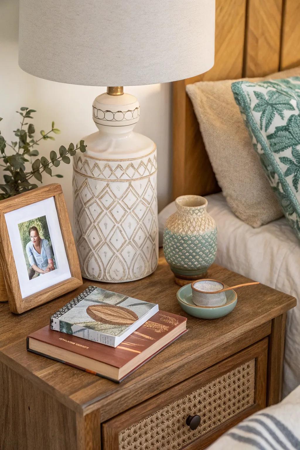 Contrasting textures enrich bedroom decor.