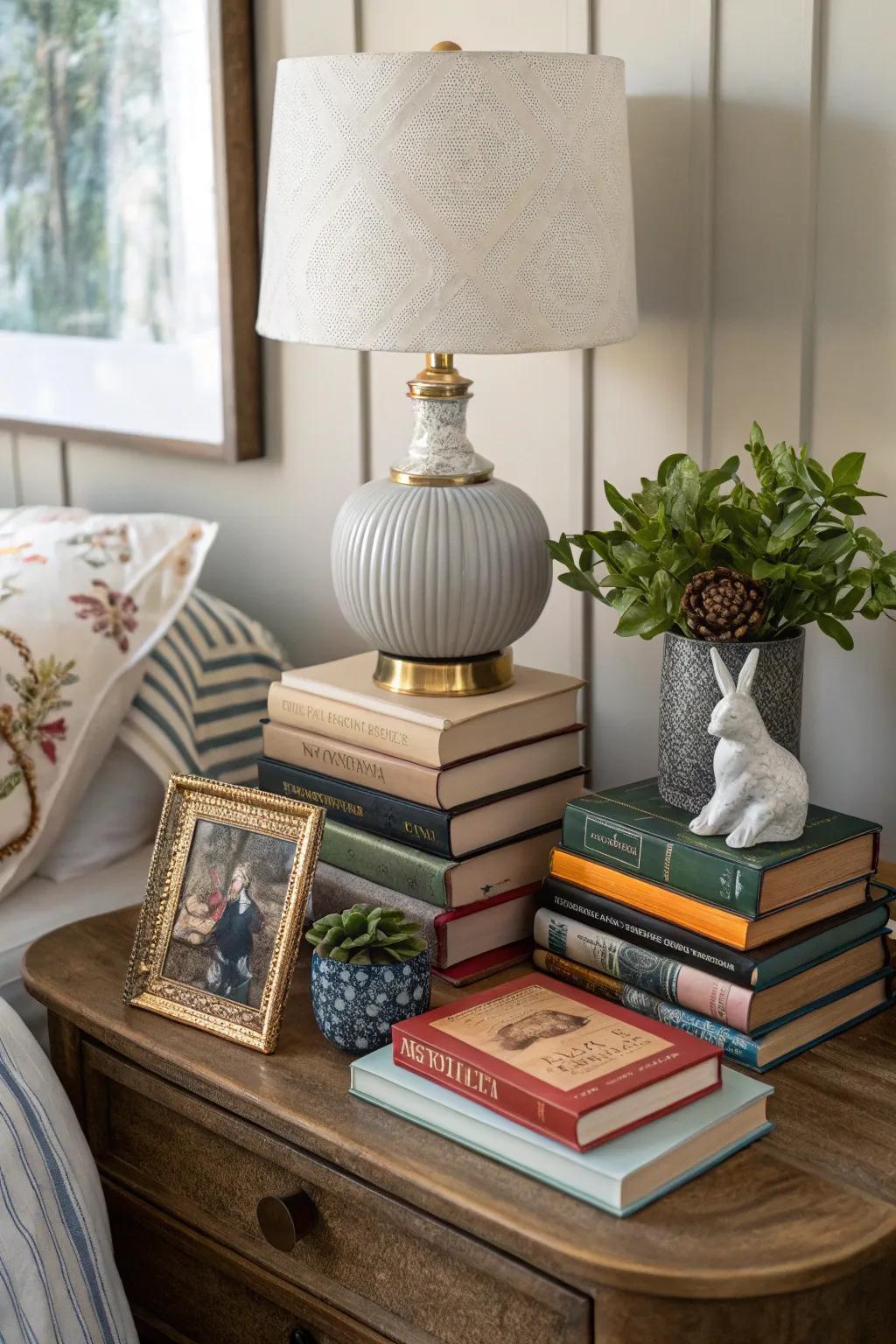 Unique bedside layouts add personality and interest.