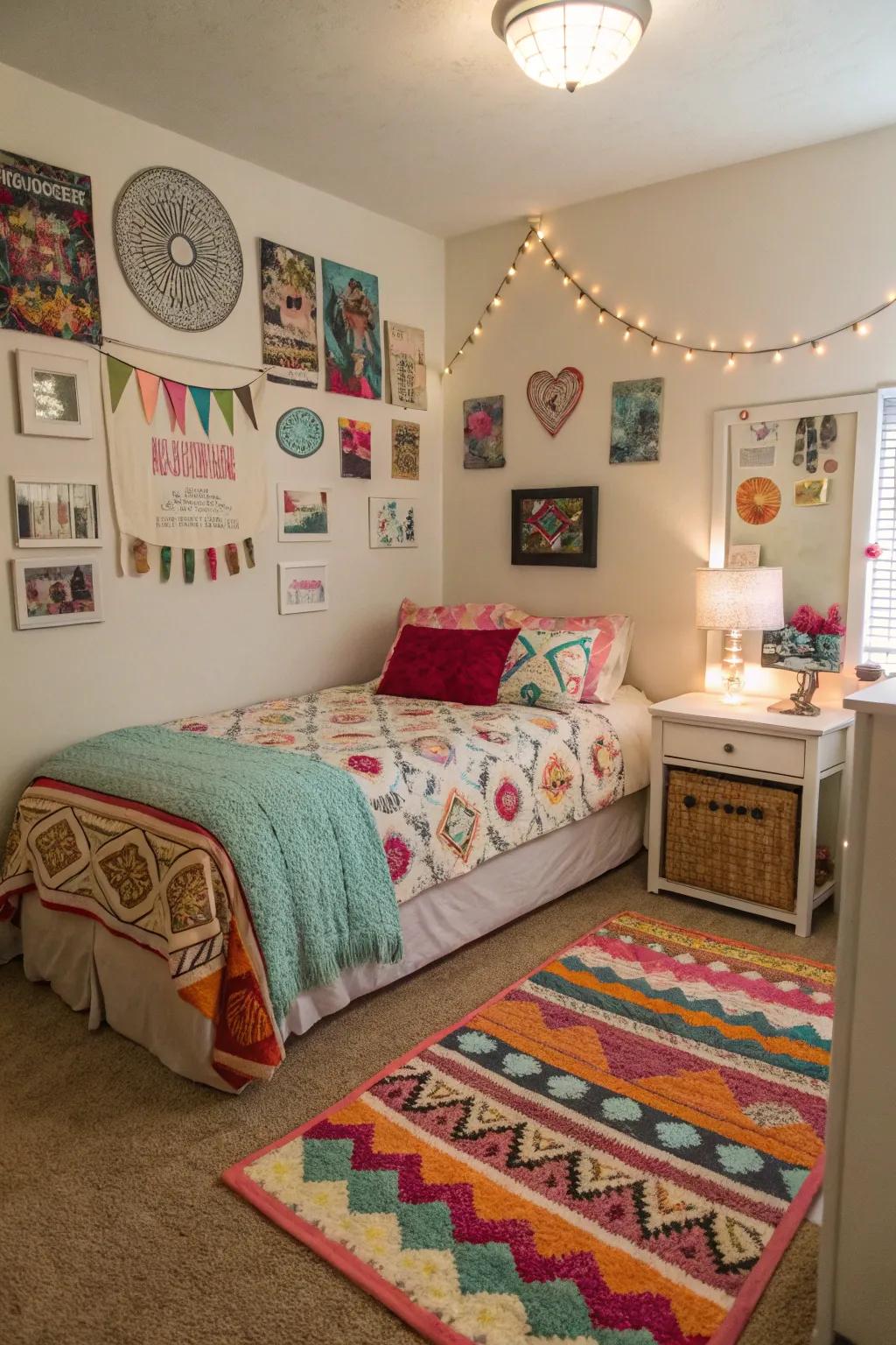 Decorative accents add character and warmth to the space.