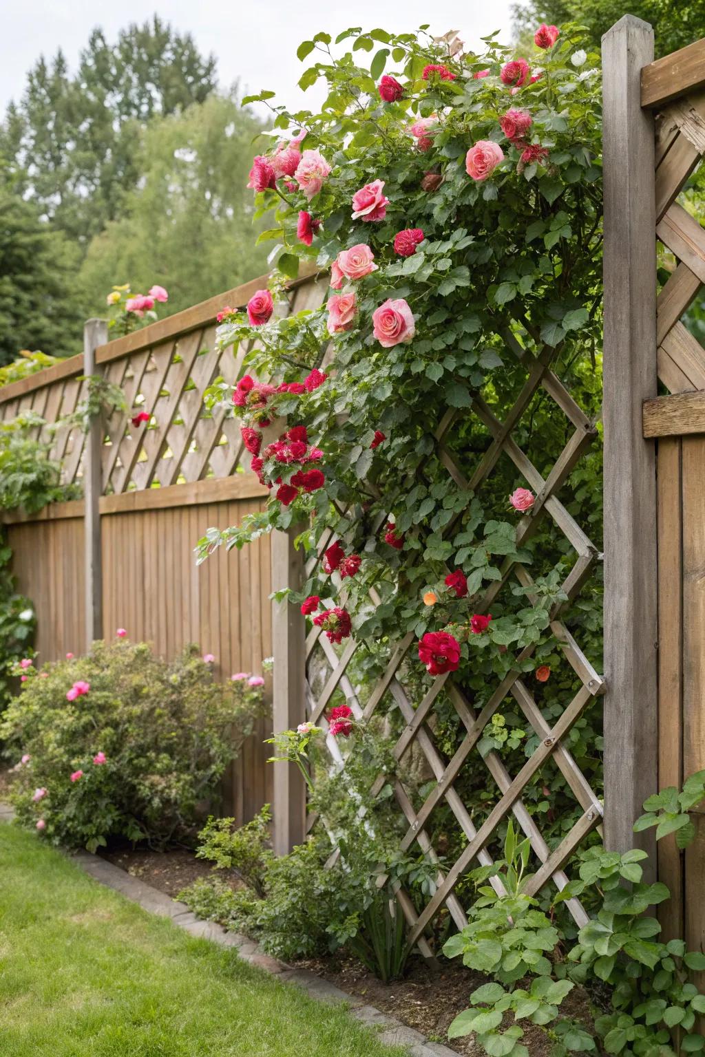 Add elegance to your garden with decorative lattice fence panels.