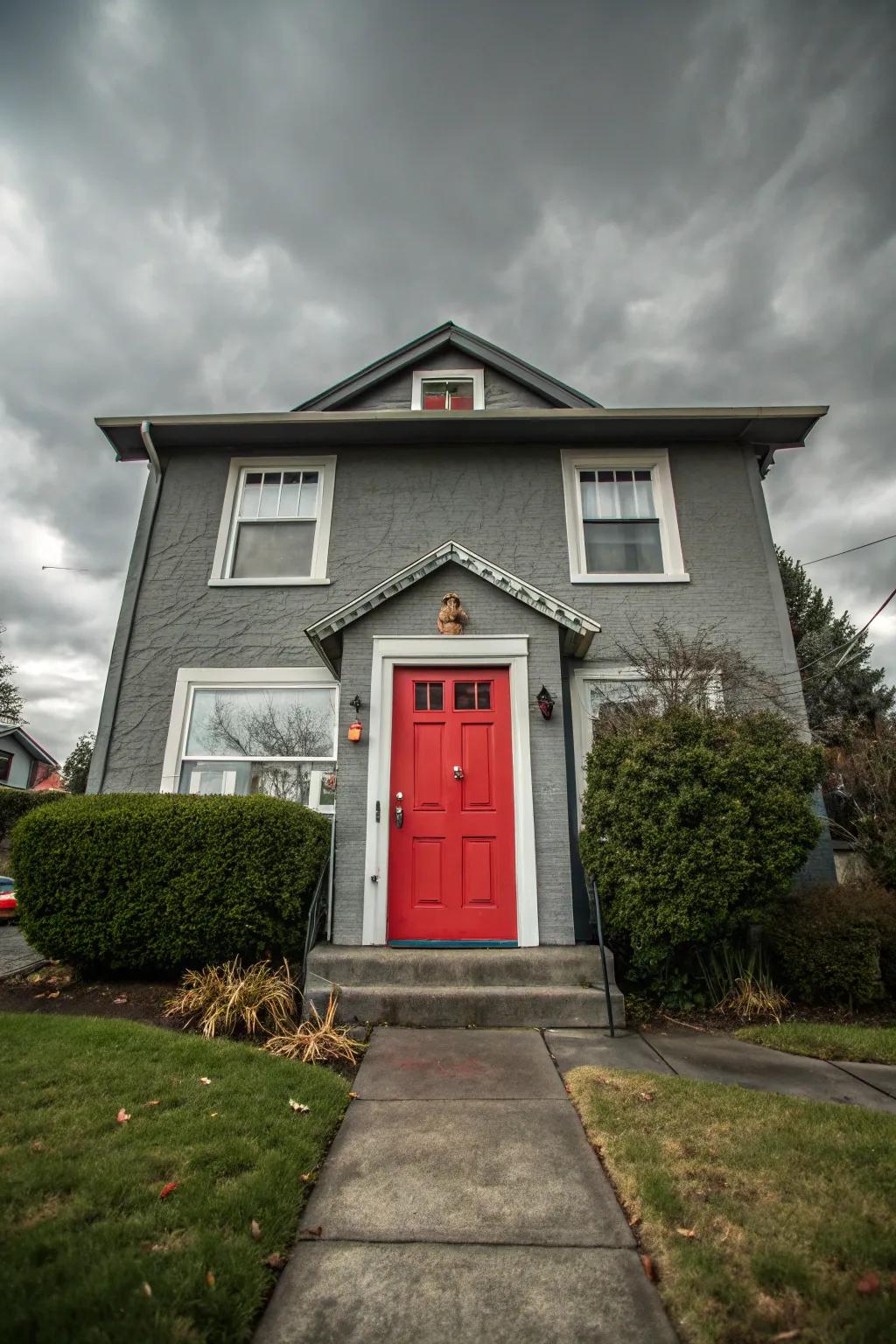 A captivating front door painted in vibrant color for visual impact.