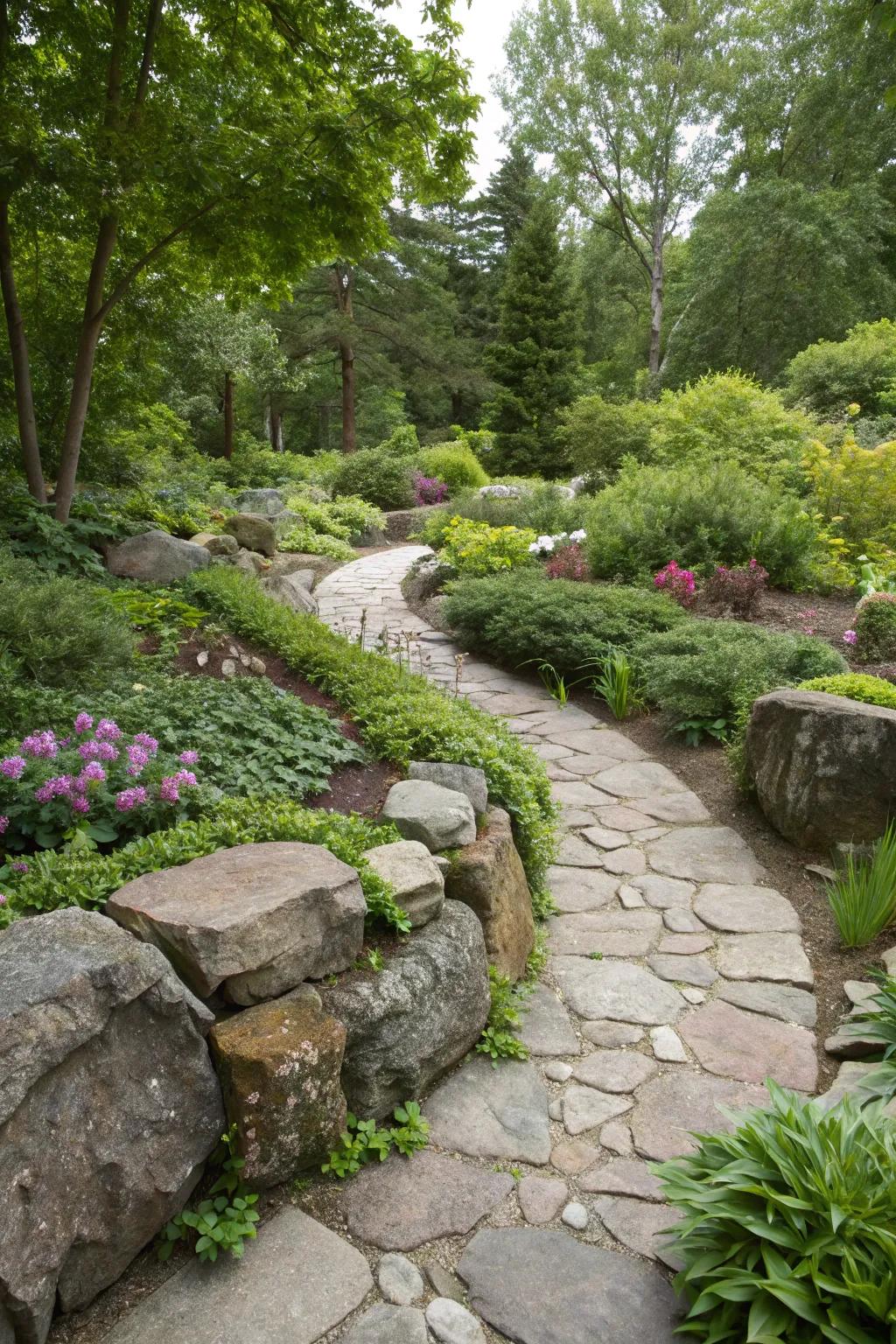 Stone gardens lend both texture and longevity to green spaces.
