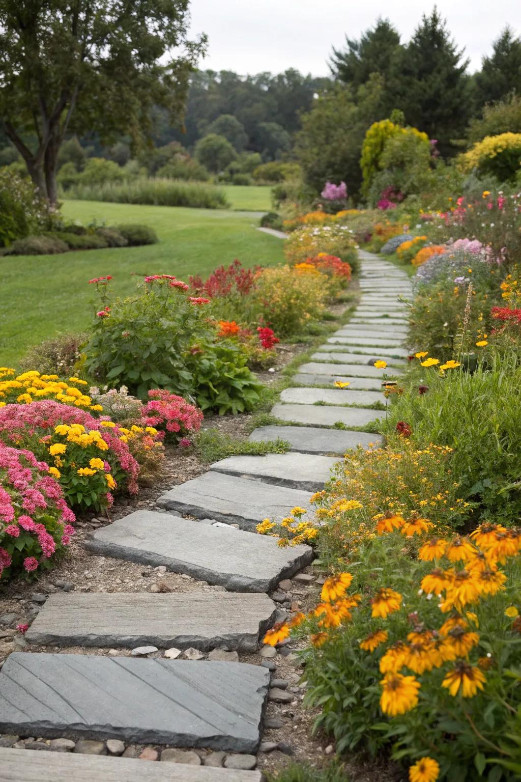 Slate introduces refined texture and resilience to garden designs.