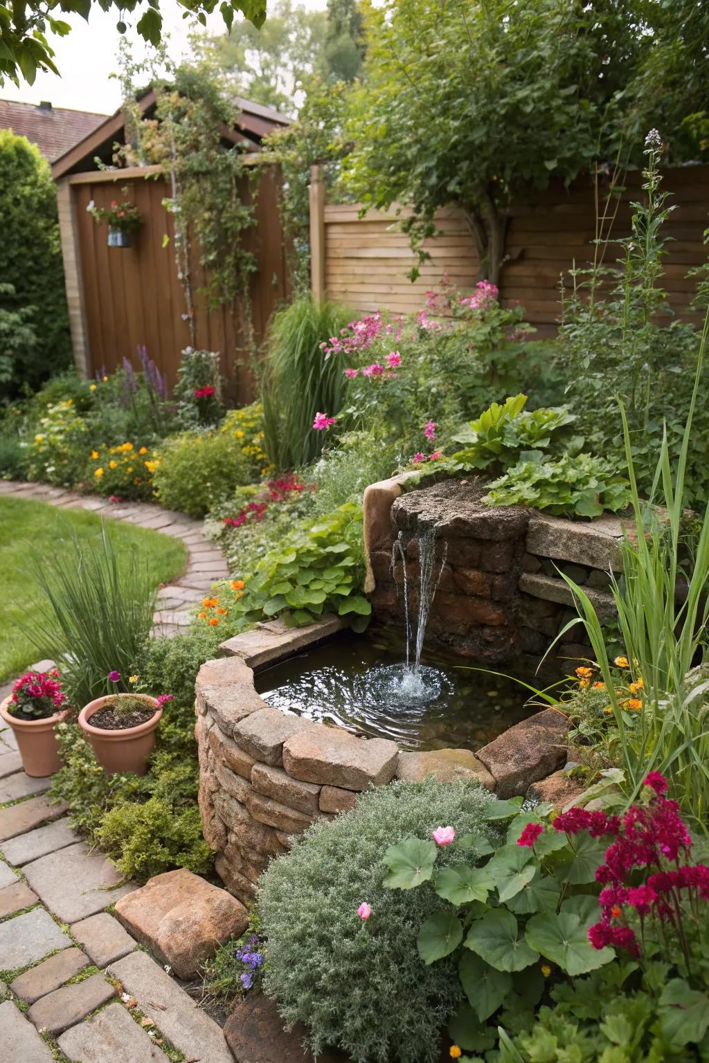 A simple water feature enriches your garden's sensory appeal.