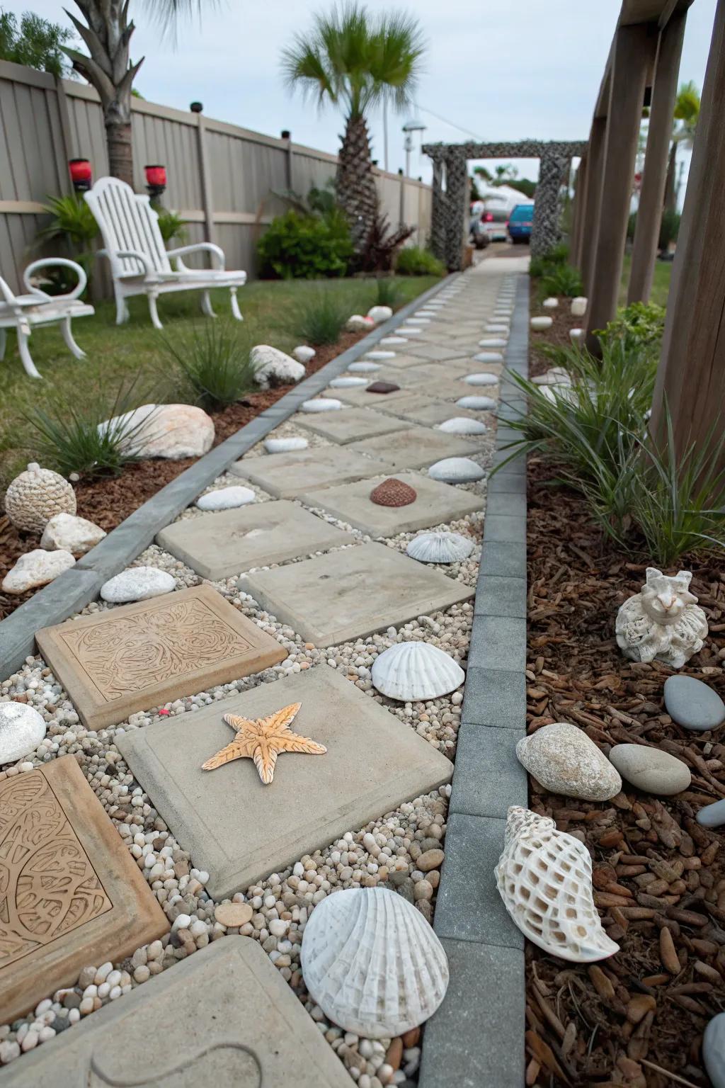 Shellstone pavers add textured coastal charm to your entryway.