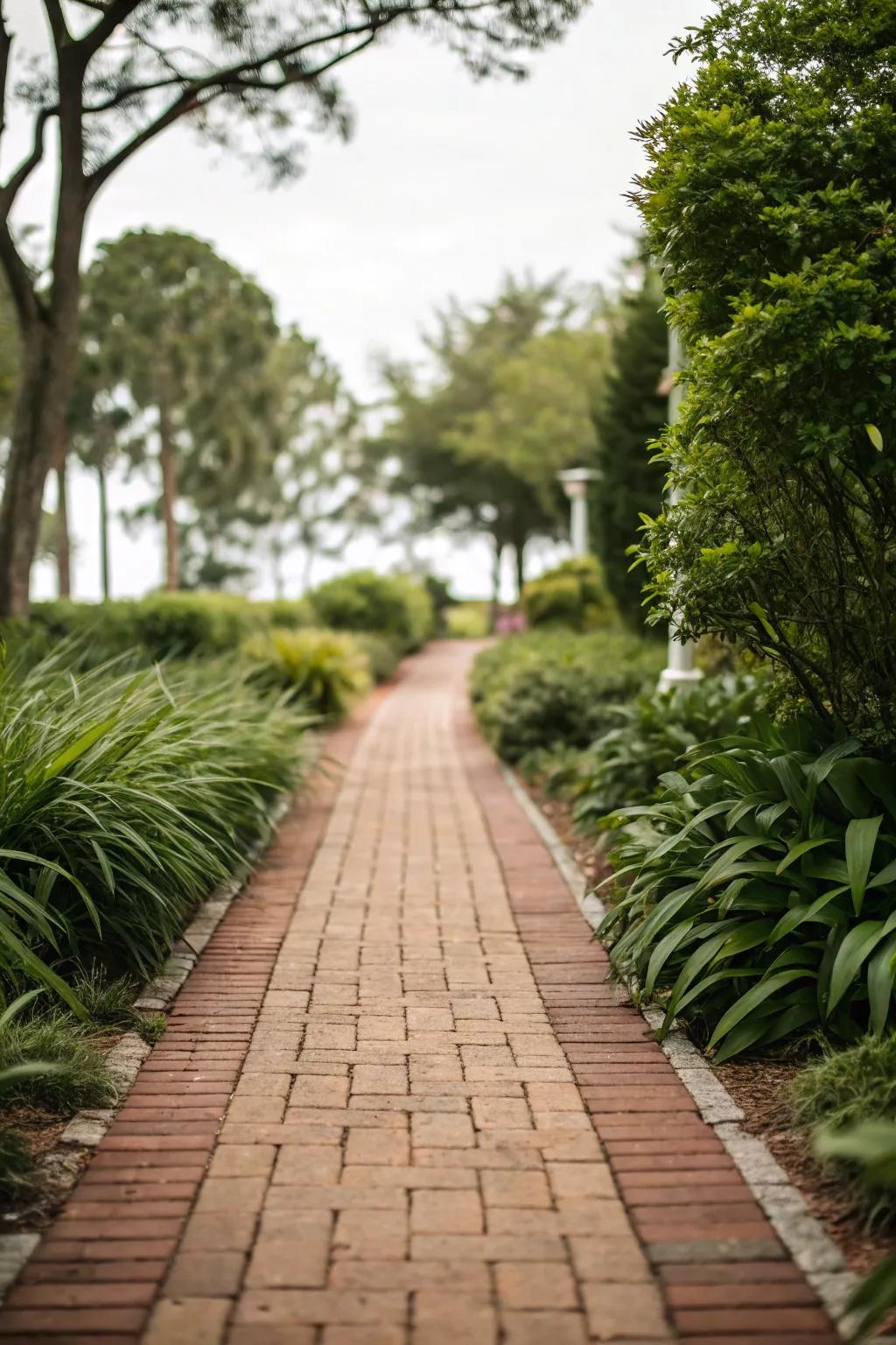Brick paver walkways evoke classic, warm charm.
