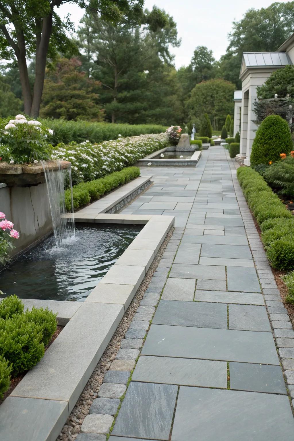 Bluestone pavers enrich any landscape with deep blue tones.