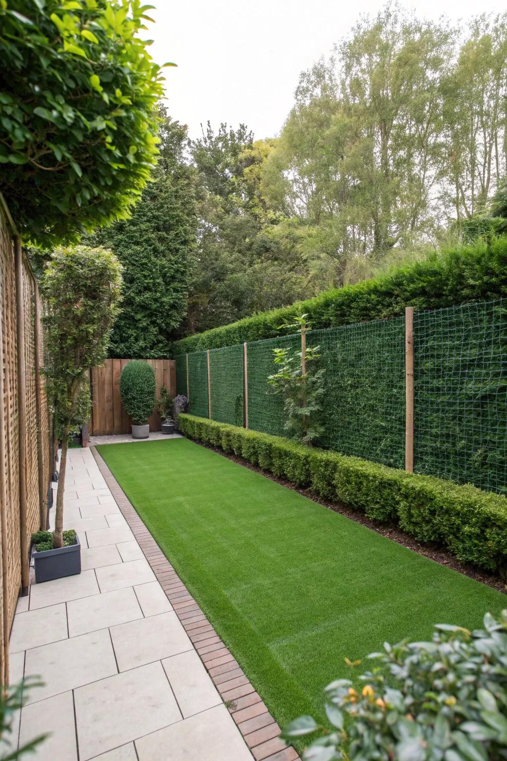 Your own private oasis with artificial grass and fencing.