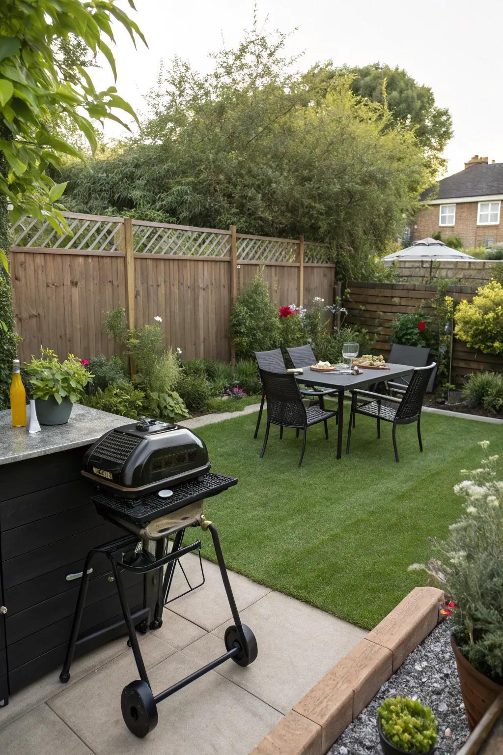 Enjoy alfresco dining with a stylish barbecue area.
