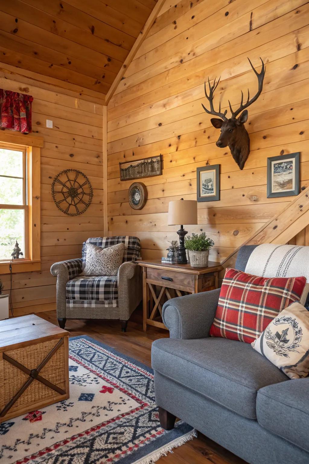 An eclectic blend of antiques and modern decor.