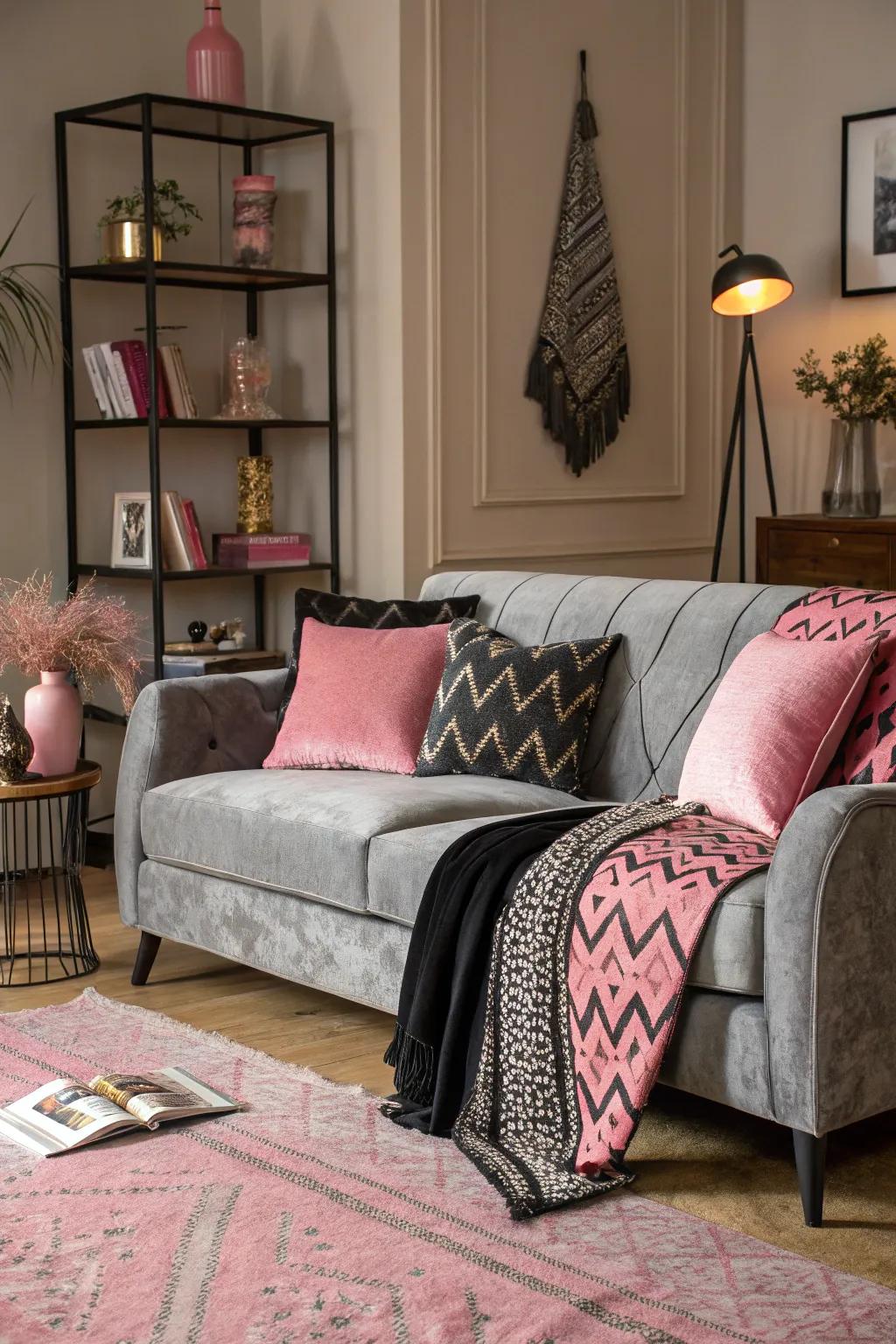 Velvet sofas exude plush opulence and refined comfort.
