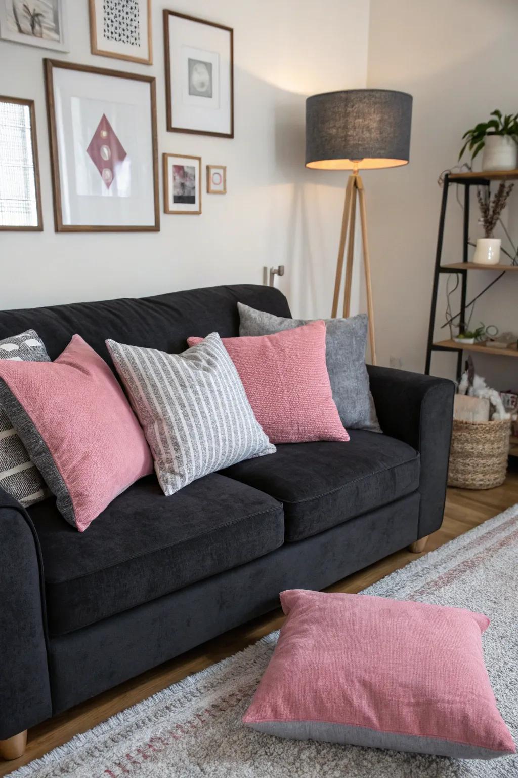 Varied cushions add visual richness and interest.
