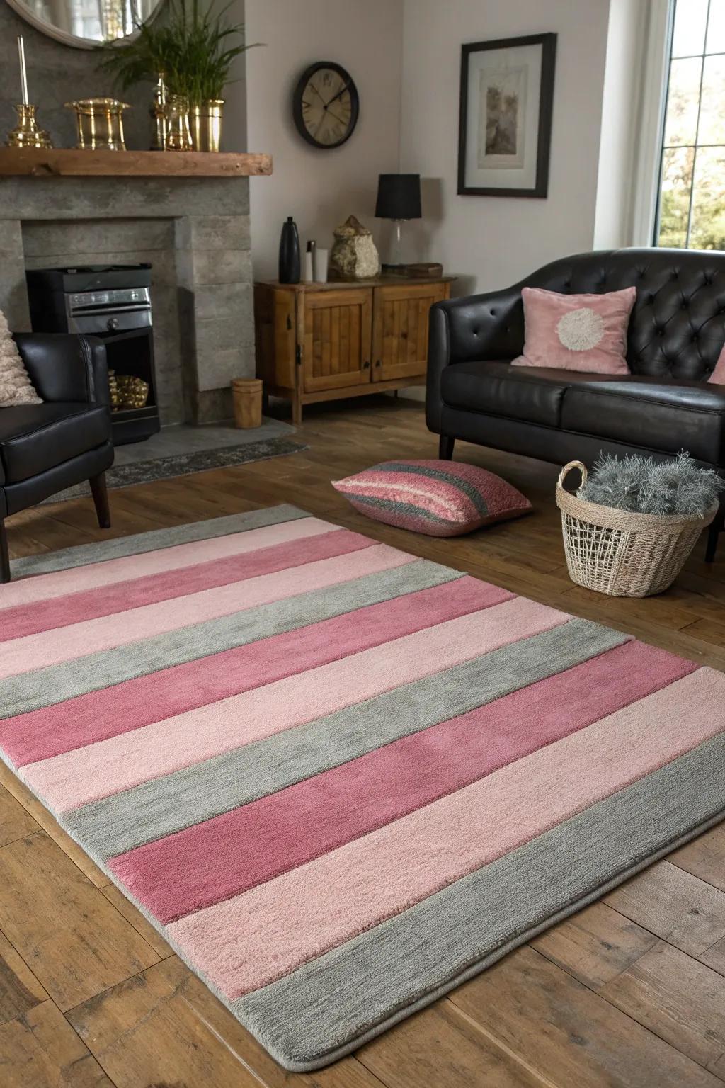 Layered rugs define zones and add soft texture.