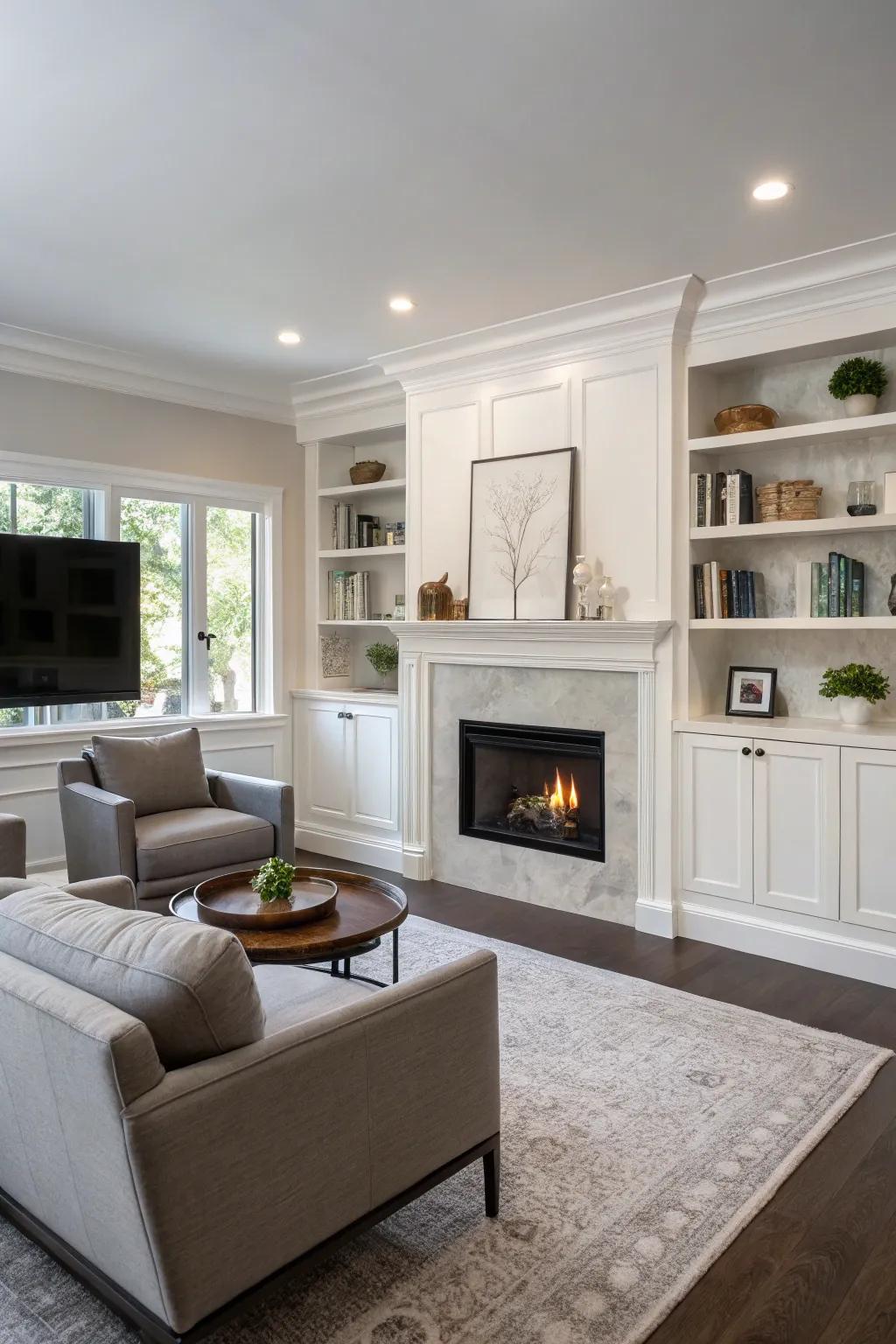 Simplicity and clean design create a striking fireplace visual.