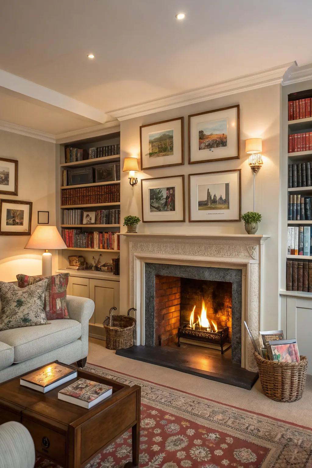 Open shelves serve as a stage for curated displays.