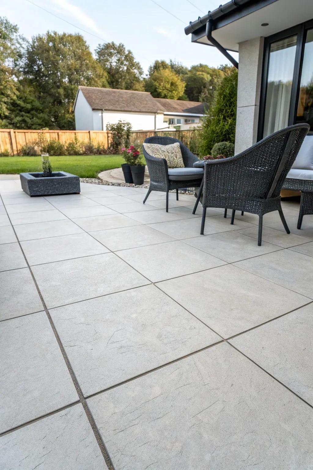 Porcelain tiles combining strength and versatility.