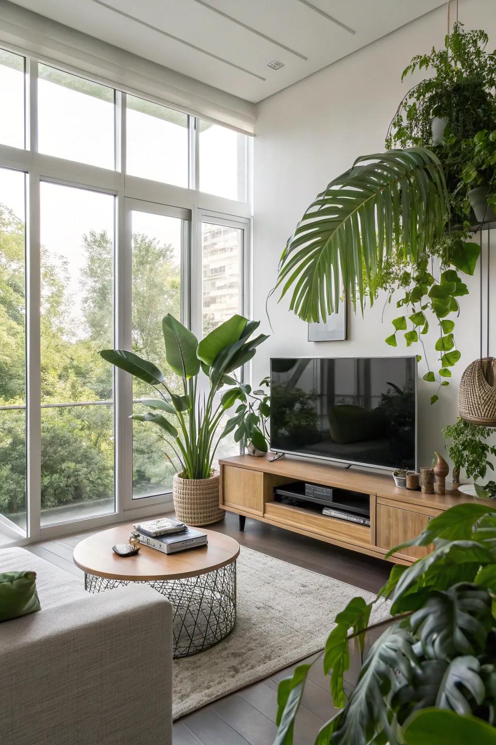 Plants invigorate living spaces with color and life.