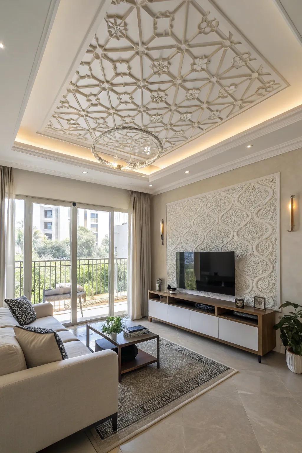 Statement ceilings add architectural interest.