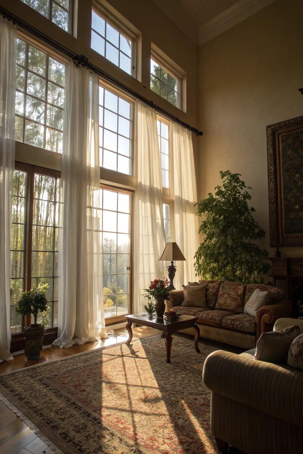 Sunlight amplifies warmth and serenity.