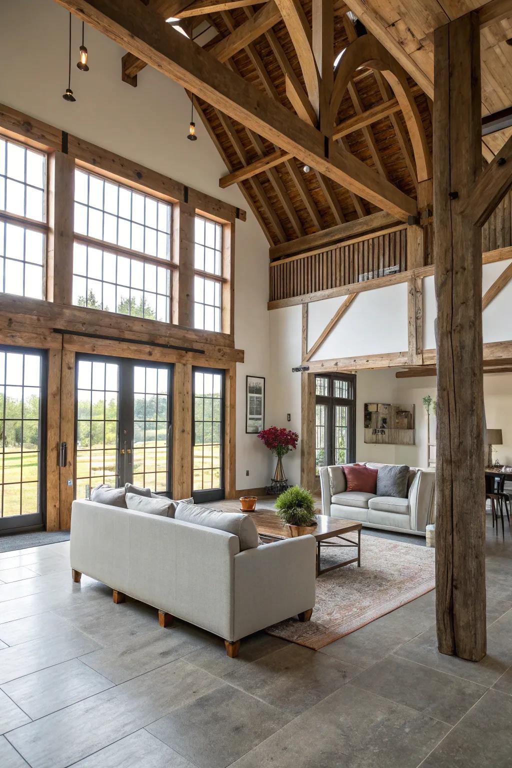 Combining traditional and modern elements creates unique interior appeal.