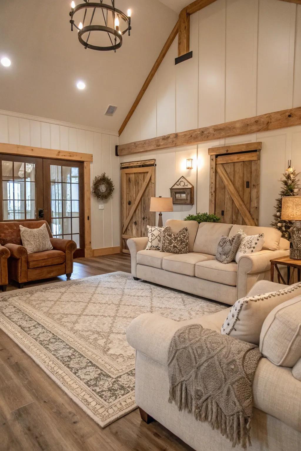 Neutral hues foster a calm and unified interior ambiance.