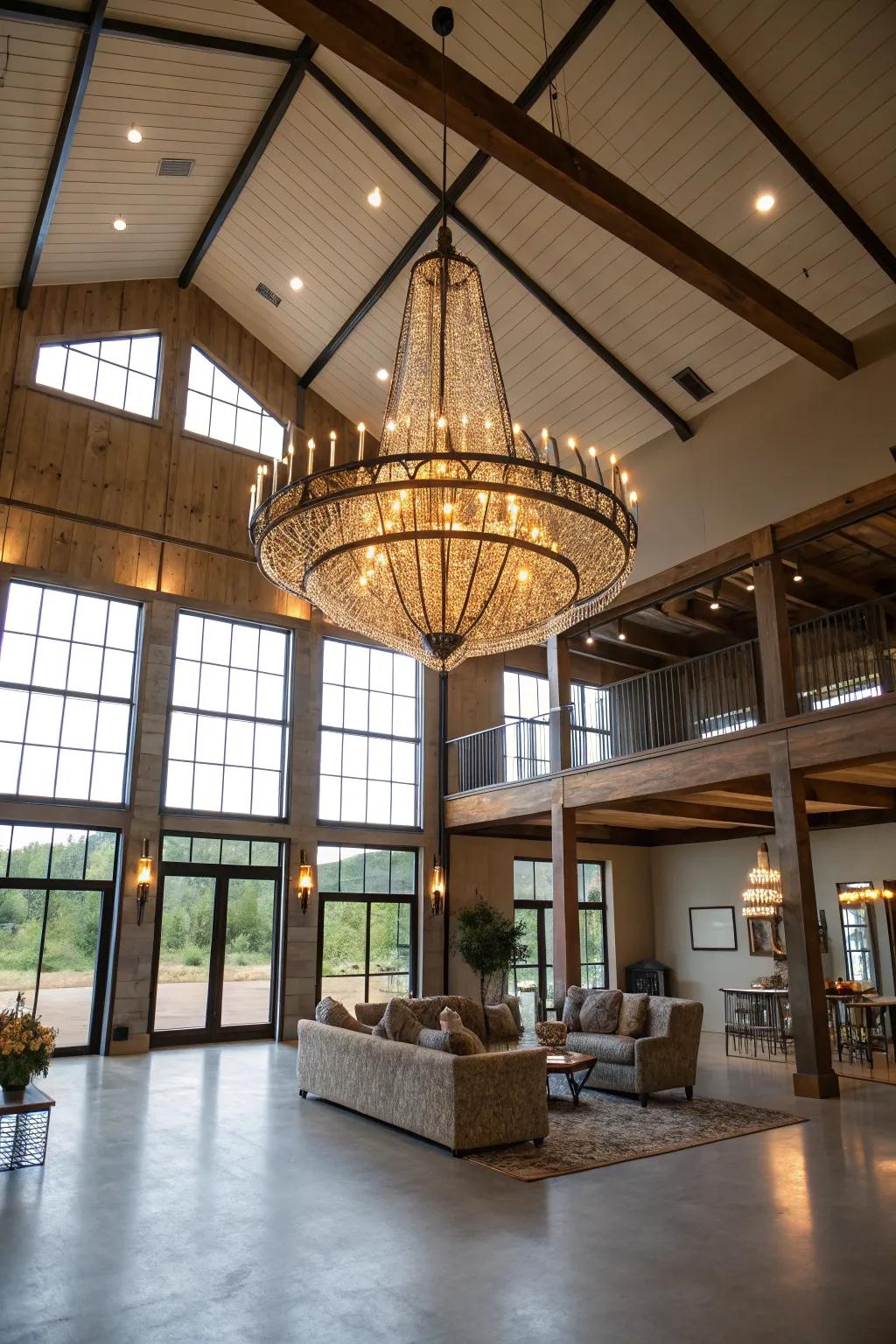 Bold lighting fixtures make a strong design statement and set the mood.