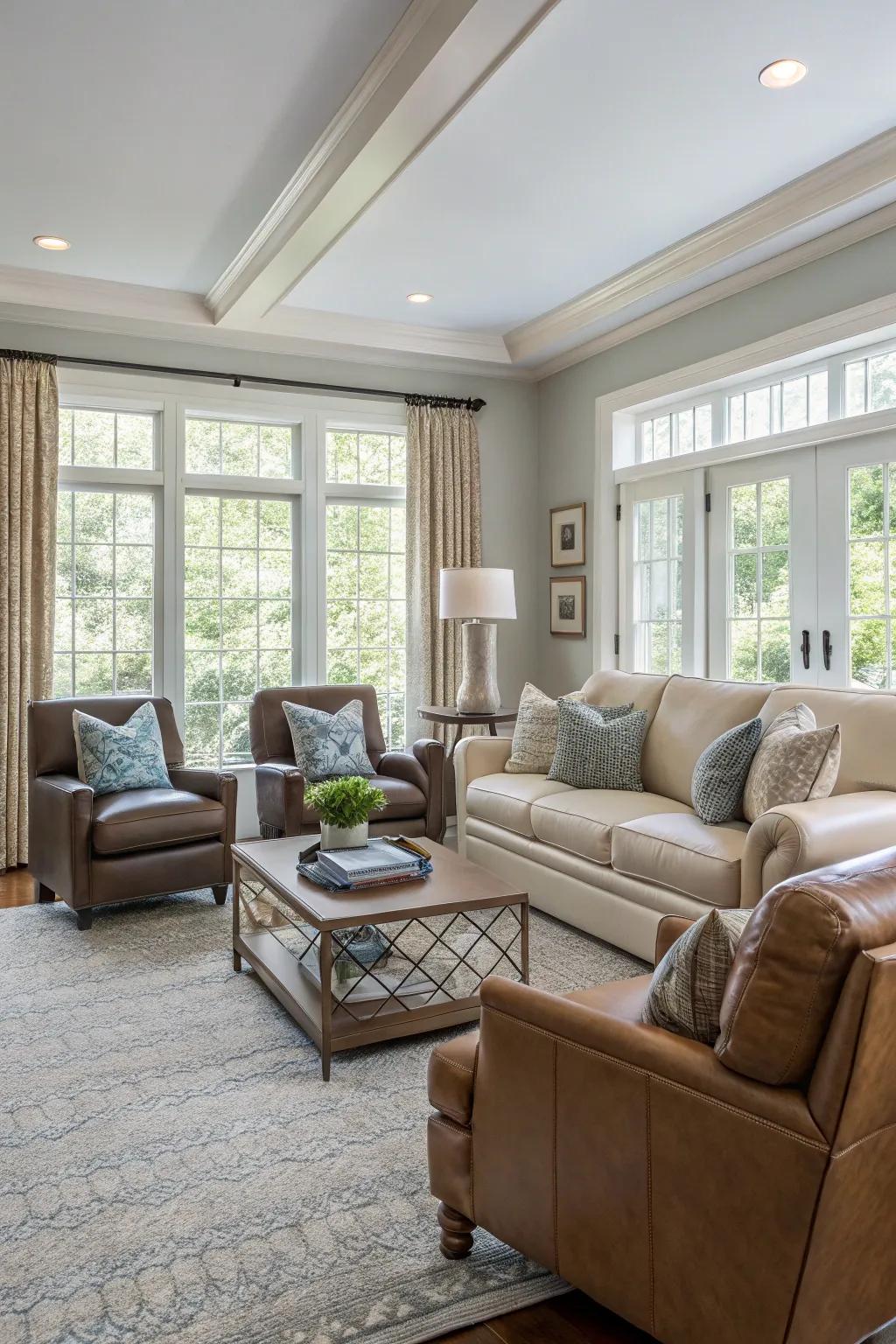 Durable and chic family room upholstery.