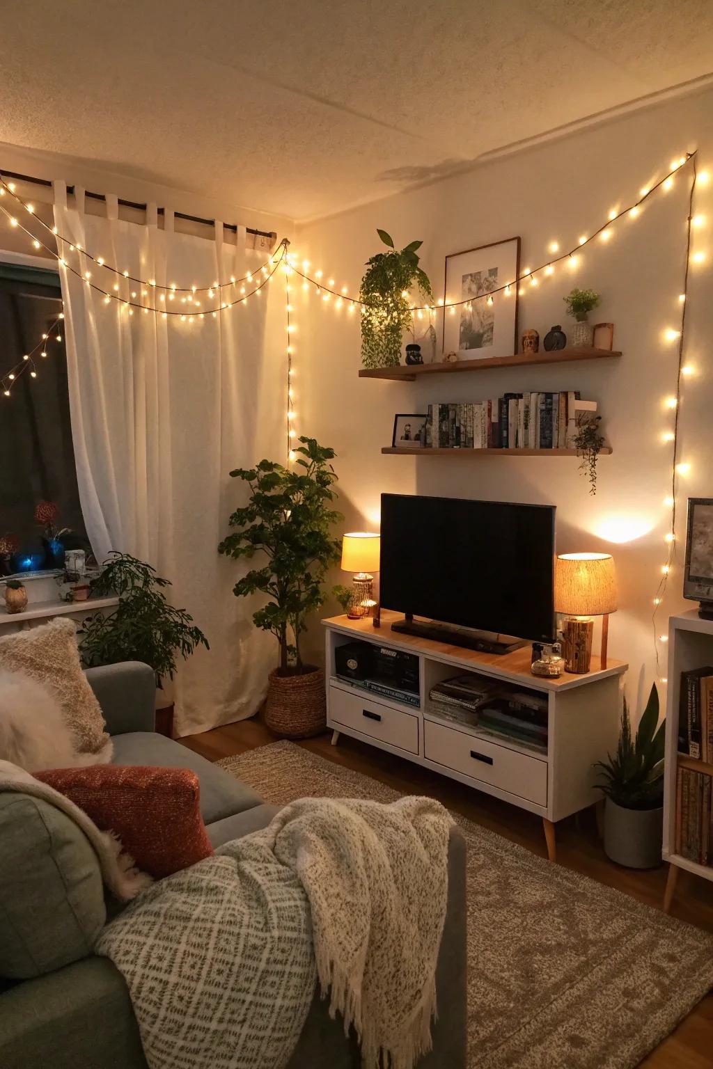 Combining different lighting types adds depth and coziness.