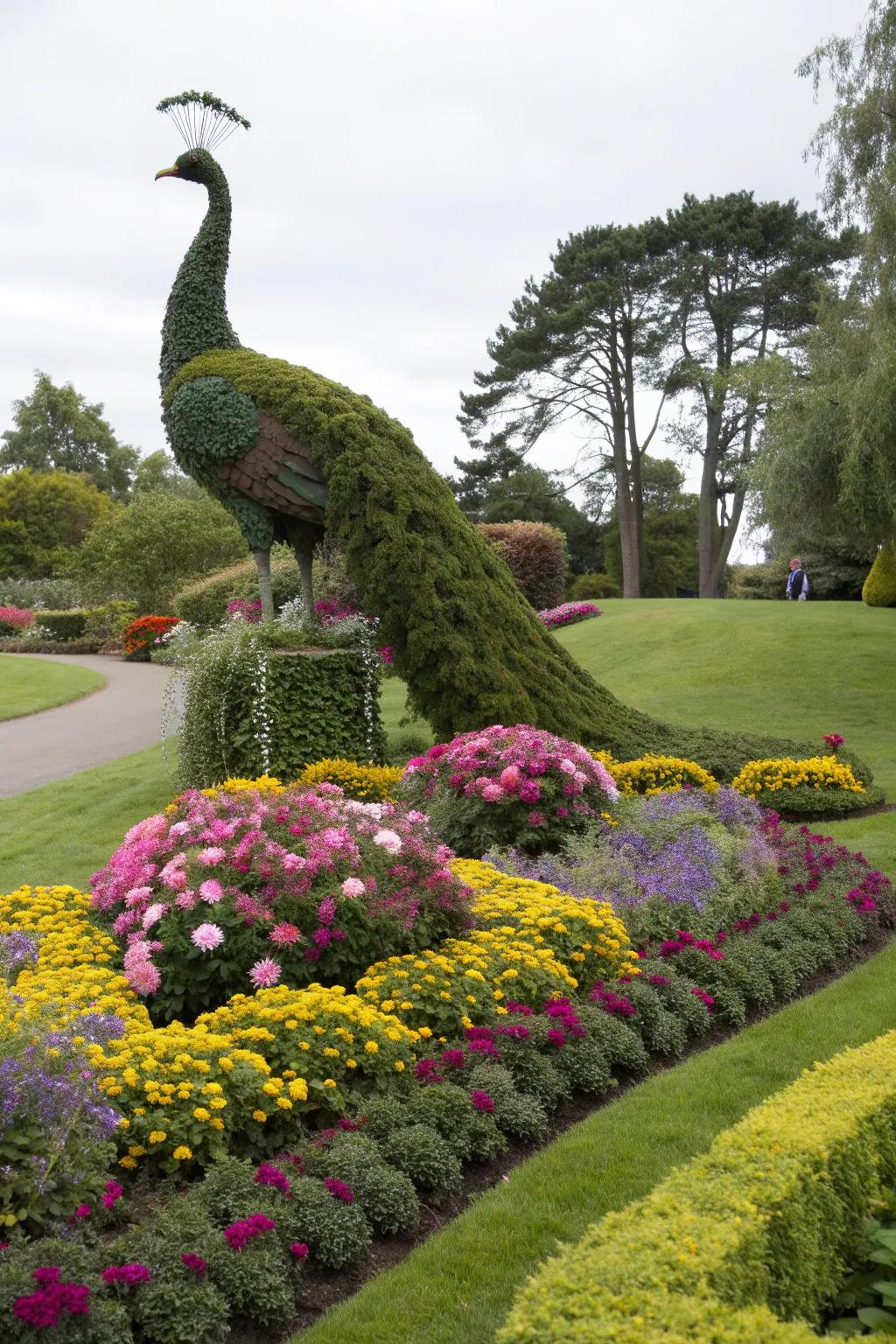 Animal-shaped topiary adds a unique touch to any garden.