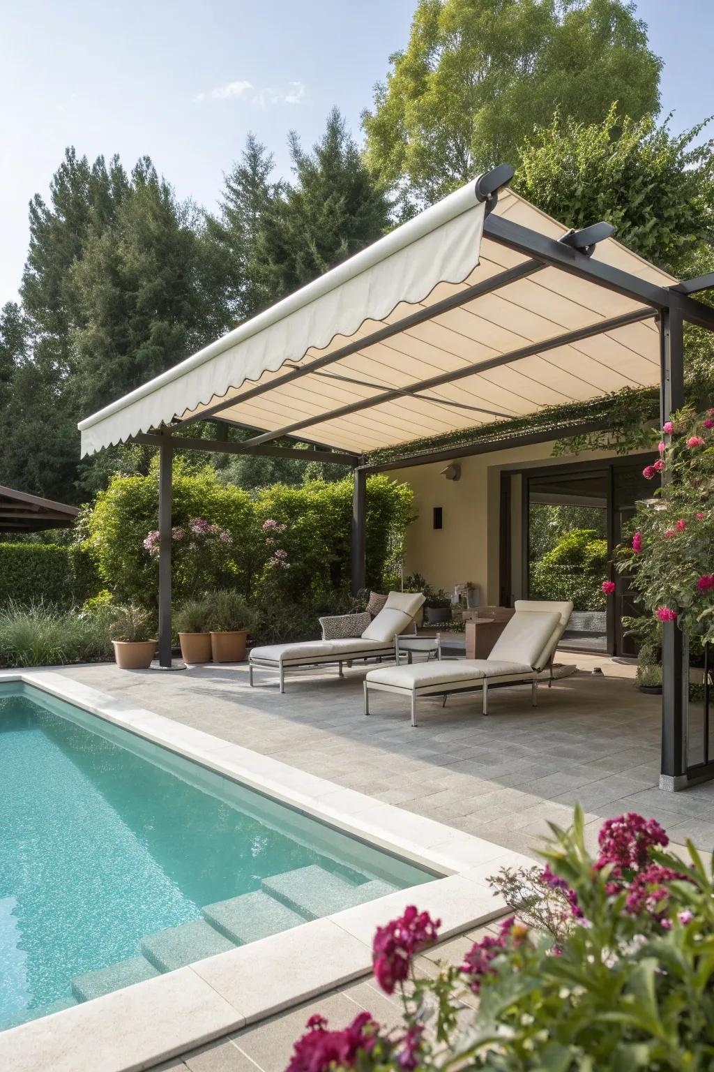 Perfect your poolside relaxation area.