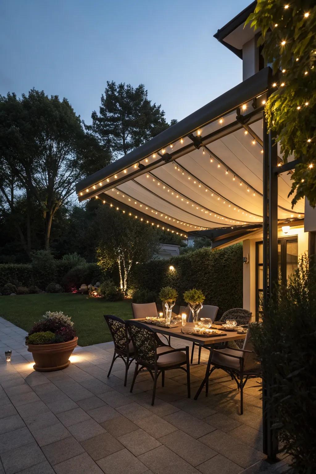 Illuminate your evenings with built-in lighting.