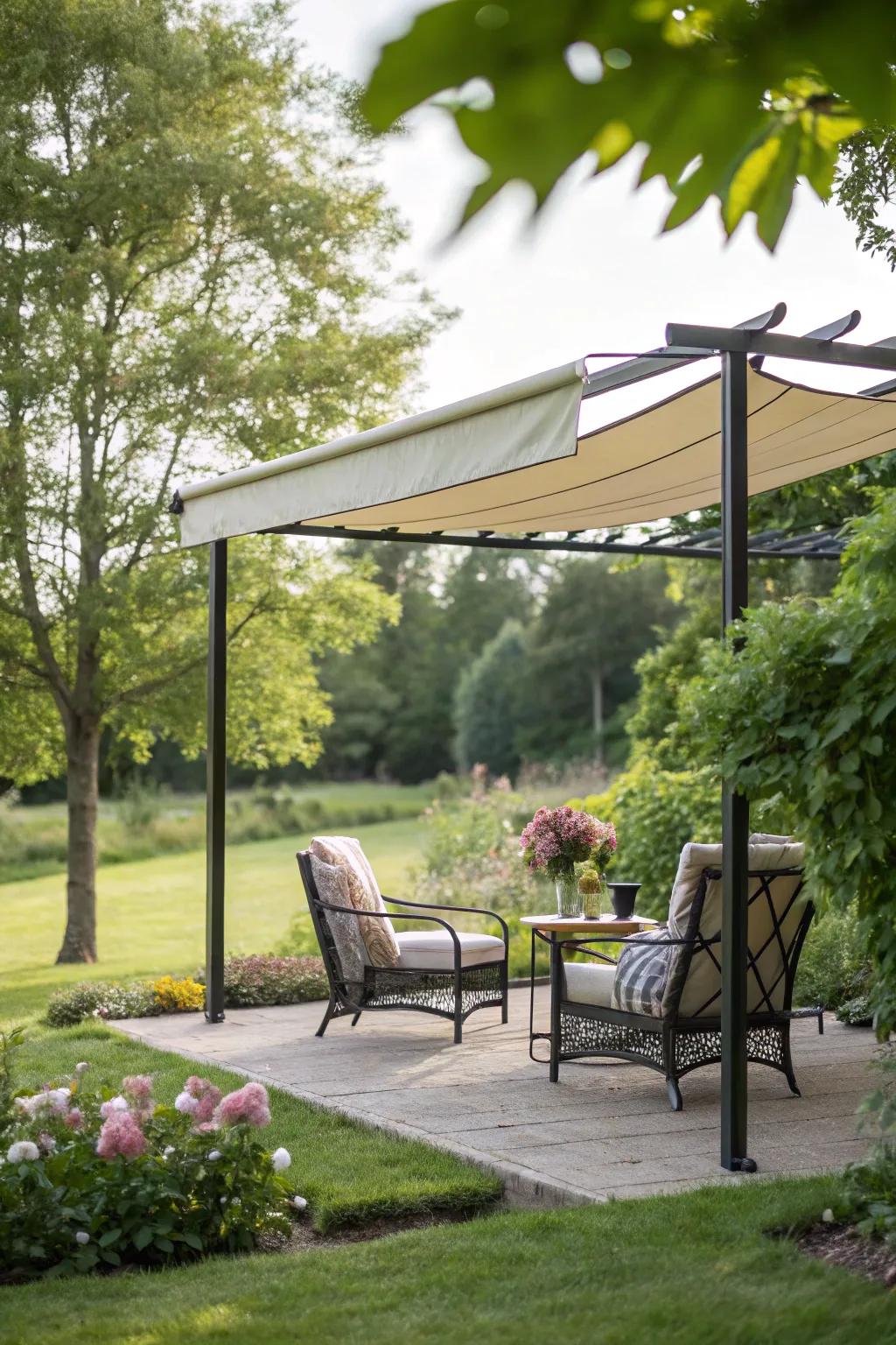 Create shade anywhere with freestanding awnings.