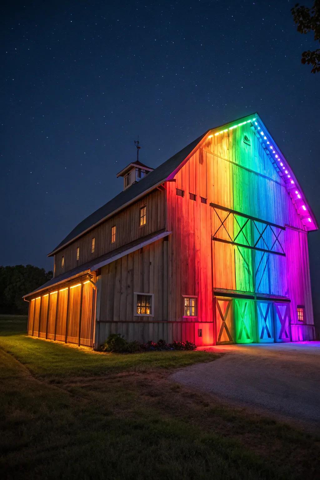 Color-changing lights add versatility and fun to outdoor lighting.