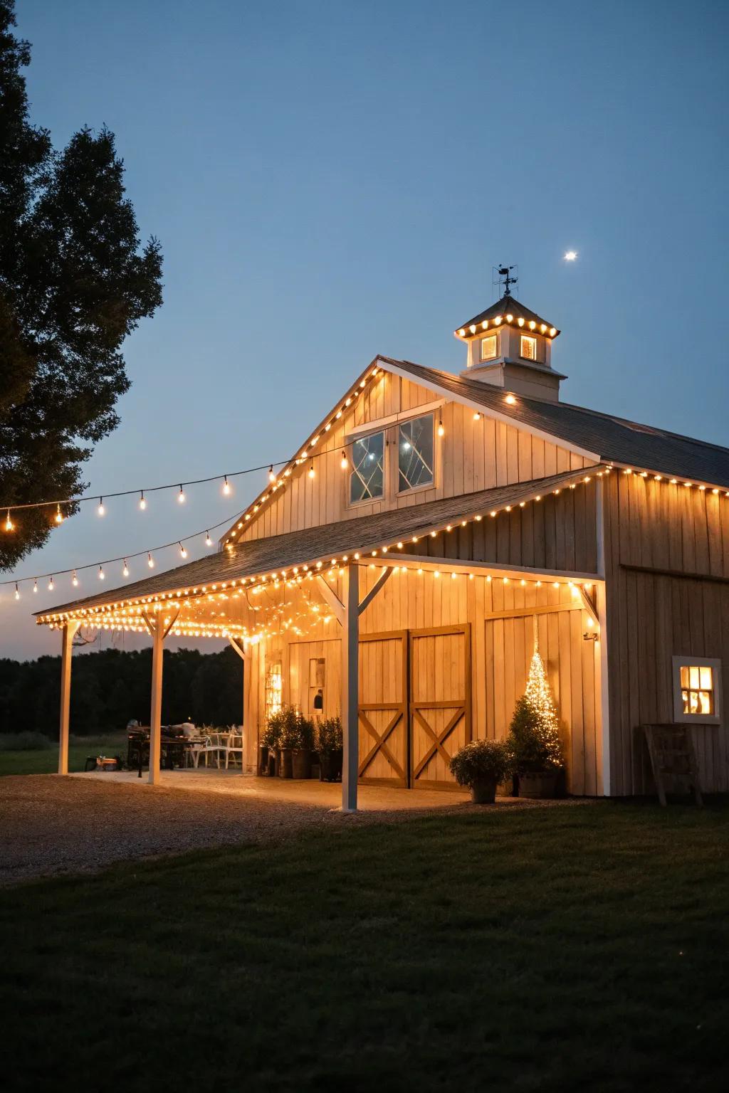 Warm white lighting offers a cozy and inviting ambiance.