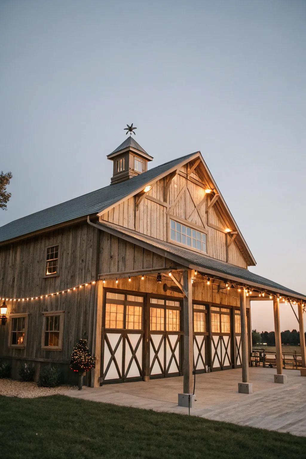 Accent lighting beautifully showcases architectural features.