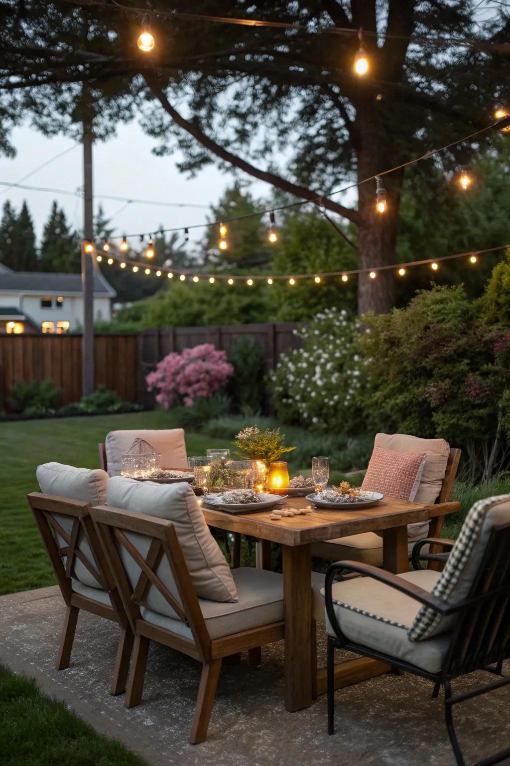 Cushioned chairs elevate comfort for an enjoyable dining experience.