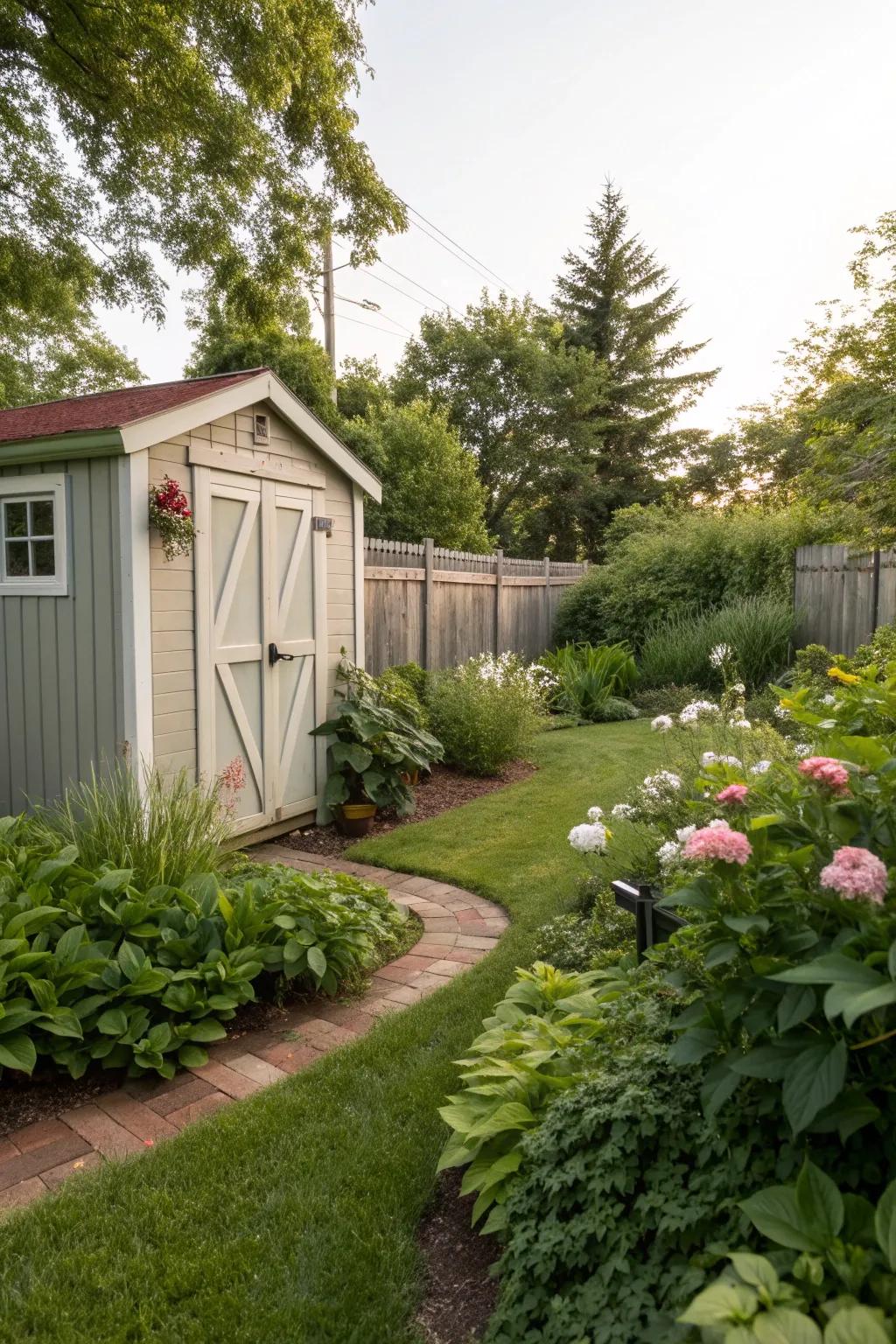 Garden sheds can serve as practical privacy solutions.