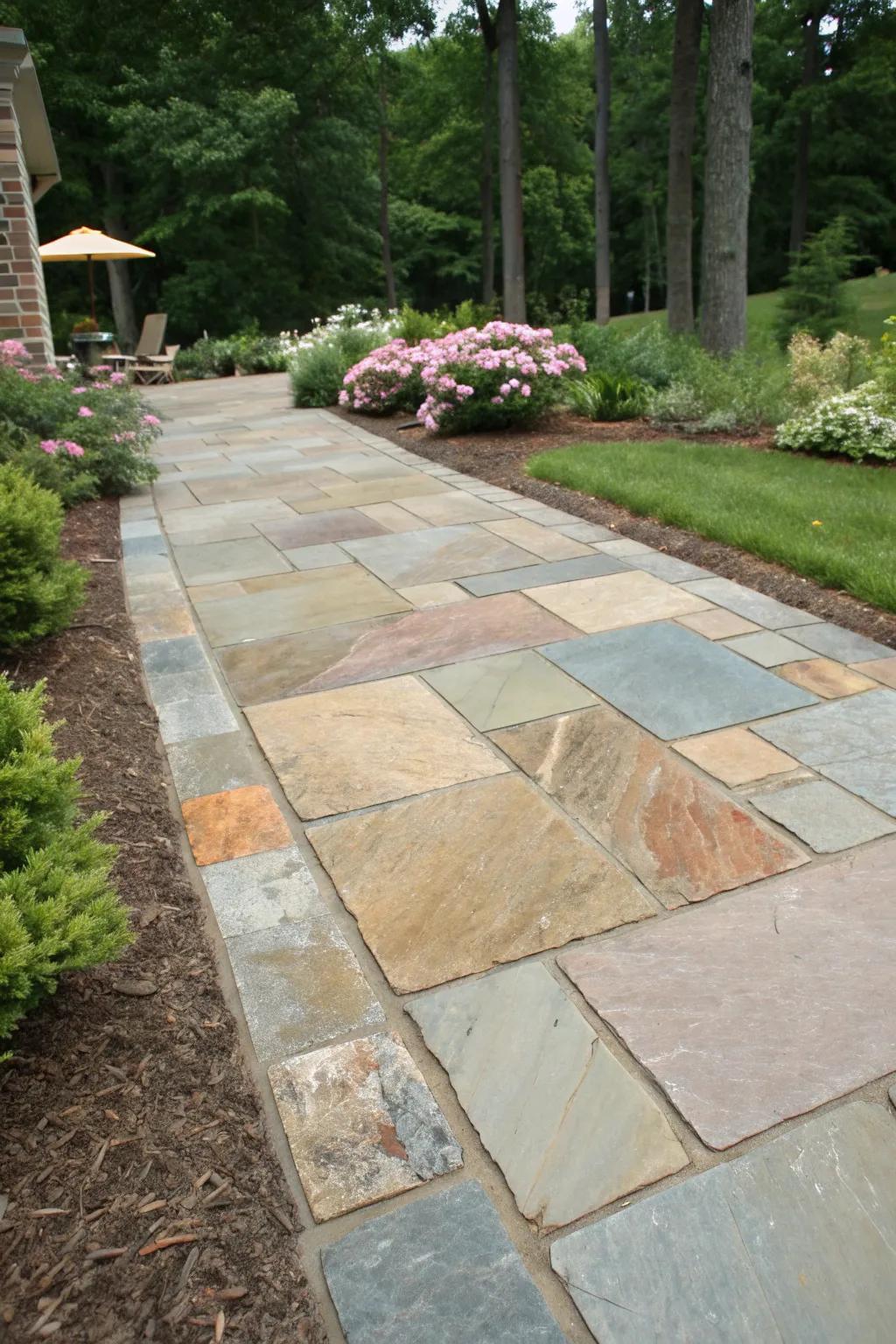 Quartzite pavers balance beauty with durability.