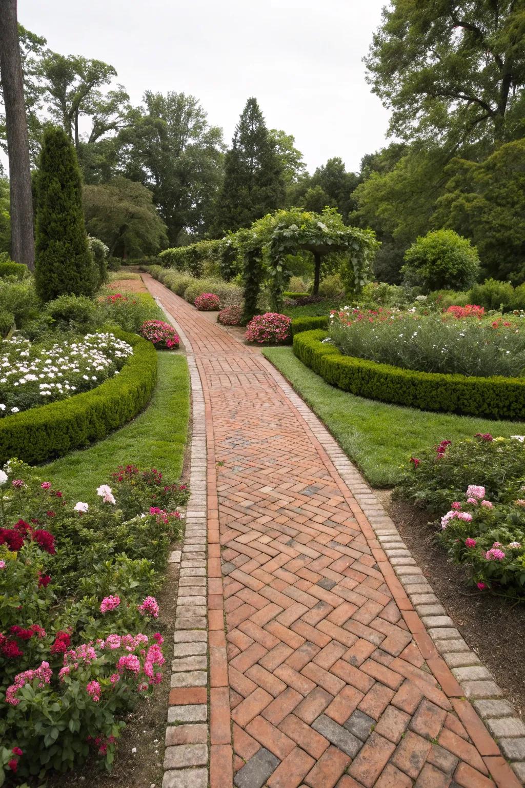 Brick pavers bring timeless charm to any garden.